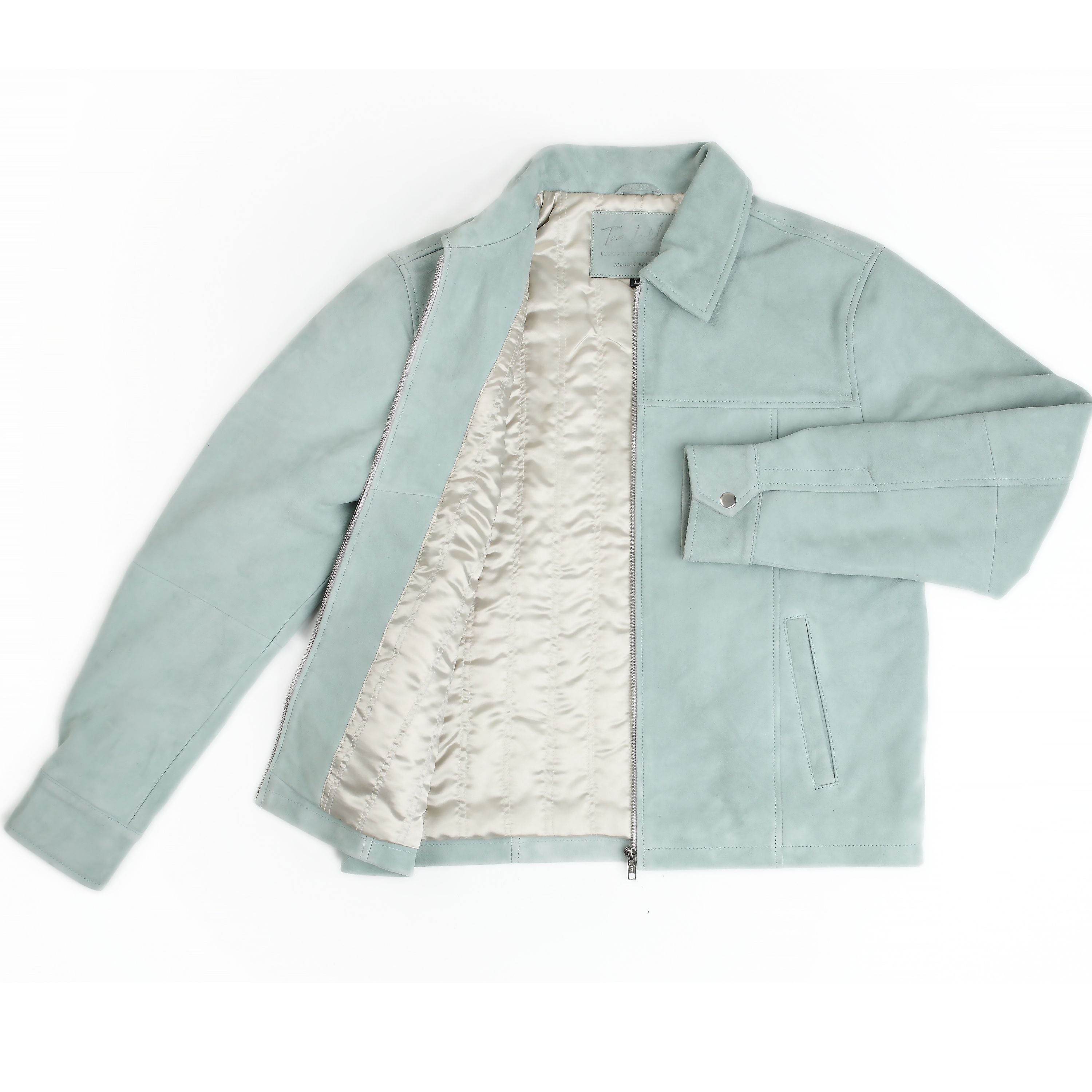 Men’s Sage Green Suede Harrington Jacket