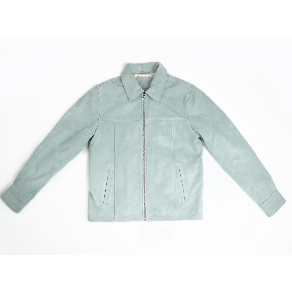Men’s Sage Green Suede Harrington Jacket