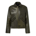 Men’s Vintage Olive Green Leather Jacket