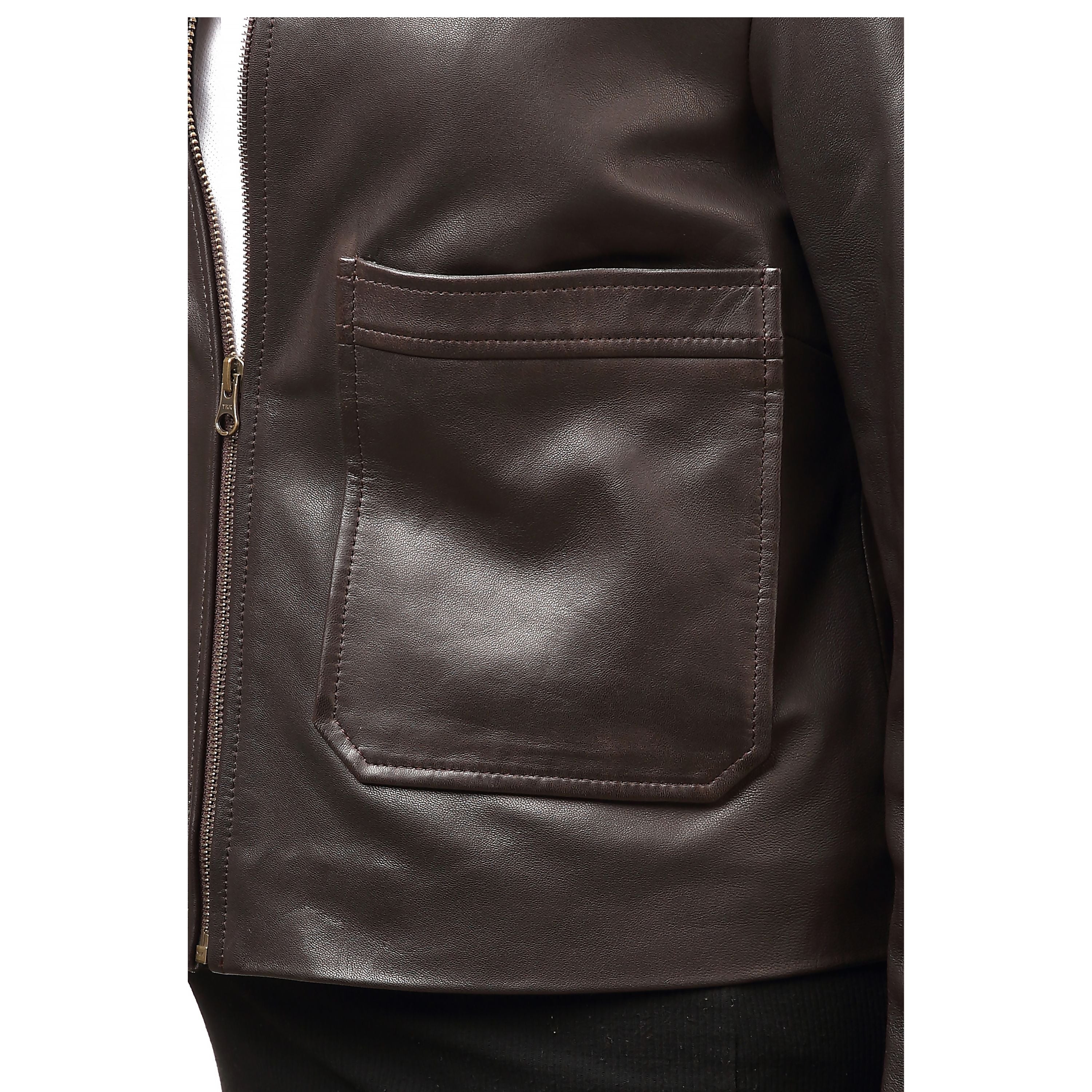 Women’s Dark Chocolate Leather Crop Jacket