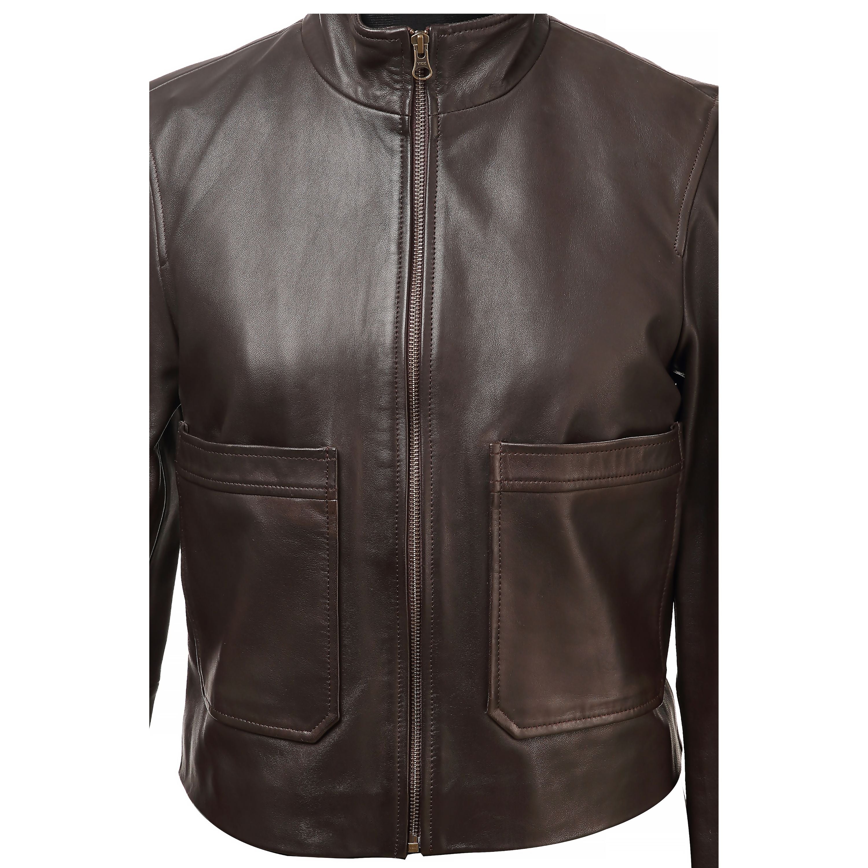 Women’s Dark Chocolate Leather Crop Jacket