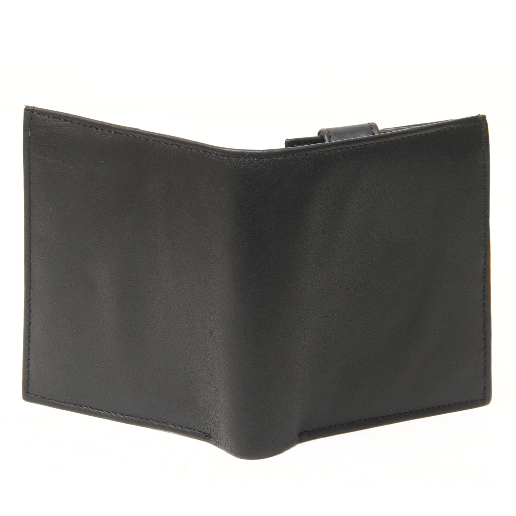 Minimal Trifold Wallet – Full Grain Leather | Black