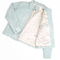 Men’s sage green suede Harrington jacket with classic fit and zipper closure
