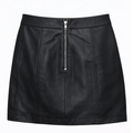 Women’s Black Leather Mini Skirt –A-Line Nappa High Waist Skirt