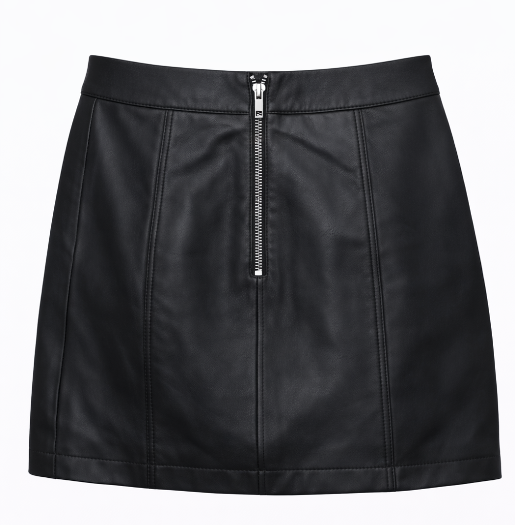 Women’s Black Leather Mini Skirt –A-Line Nappa High Waist Skirt