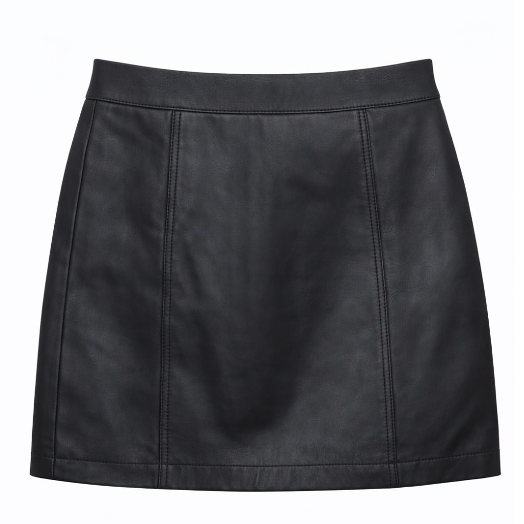 Women’s Black Leather Mini Skirt –A-Line Nappa High Waist Skirt